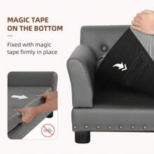 BingoPaw Large Elevated Dog Sofa Bed Microfiber Leather Couch Pet Sleep Joint Support Sleeping Chair - Grey - View 10