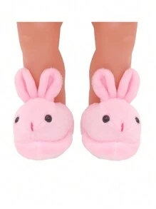 1 paire de chaussures poupée en peluche de forme animale mignonne pour poupées de 18 pouces, modèle cochon/tigre/lapin, chaussures de poupée, chaussures de bébé poupée