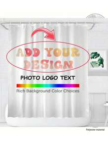 1pc Customized Flannel Shower Curtain, Customized Background, Customized Wedding Shower Curtain, Personalized Image, Custom Image, Super Thick And Soft, All-Season Use, Family And Friends Image, Gift For Friends And Family. Applicable For Living Room, Sofa, Bedroom, Car Interior (All-Season) Home Bathroom Decor Fall Decor Bathroom Accessories Back To School - Multicolor - View 1