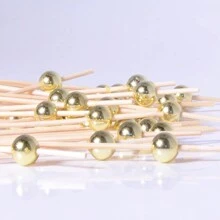 700 pièces/200 pièces/100 pièces/50 pièces/10 pièces Brochettes/bâtonnets en bambou jetables. Design de perles créatif, convient pour la cuisine, la table à manger et les fêtes, la cuisine, comme cadeau de Noël