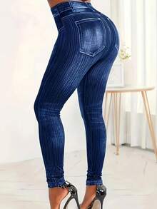Jeggings de talla grande para mujer - Azul - Ver 1