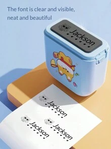 152pcs No Iron Name Labels For Clothes And 1pc Custom Name Stamp For Clothing Waterproof Back To School Supplies, Personalised Clothing Labels The Name Stamp Personalized For Clothes, Handwritten Signature Stamp, Personalized Clothing Stamps For Clothes, Diy Customized Cartoon Self Inking Name Seal Stamp For Business Use School Student Stationery Gift - Blue - View 6