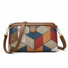 Multicolor Patchwork Pattern Cross-Body Sling Bag, Fashionable Small Shoulder Bag For Shopping And Daily Use - Multicolor - View 9