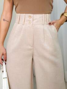 Social Stone Mode Linen Tailor Pantalona Pants - Beige - View 5