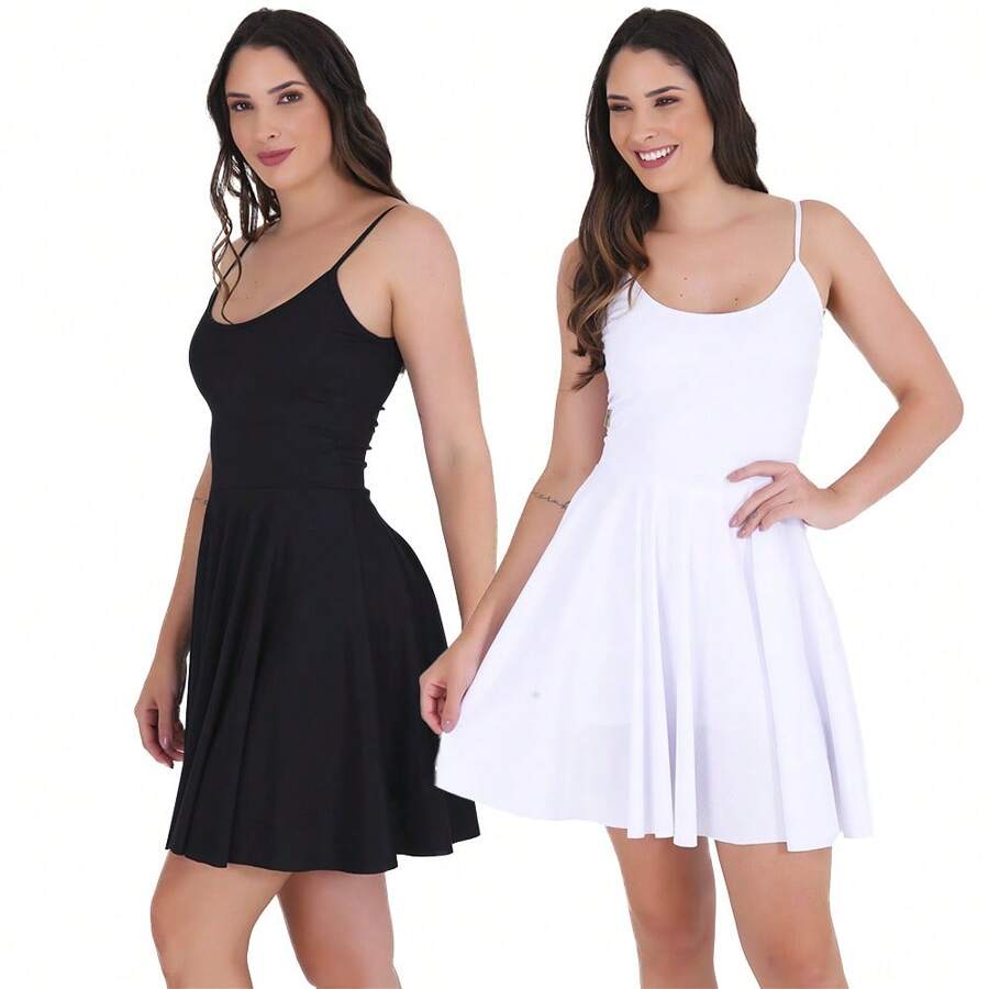 Click Mais Bonita Kit 2 Vestidos Feminino Godê Plissado