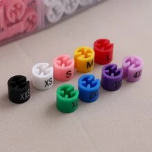 Bộ 100 Móc Treo Áo Sizer Thẻ Nhựa May Kích Thước Bút Đánh Dấu Thẻ Nhẫn Cho Cửa Hàng Quần Áo Store Móc Treo XS S M L XL 3XL-5XL Màu Sắc Ngẫu Nhiên - Nhiều màu - Xem 2