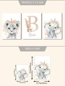 Bộ 3 tranh in nghệ thuật không khung khắc tên cá nhân hóa, tranh in voi, tranh in sư tử, tranh canvas động vật, tranh lá cọ, tranh treo tường, áp phích bảng chữ cái, trang trí phòng ngủ cho bé trai, tranh treo phòng trẻ em, trang trí tinh tế, hiện đại, thu gọn, dễ thương, đáng yêu, tùy chỉnh, cá nhân hóa, độc đáo, quà tặng lý tưởng cho anh ấy, cô ấy, bố, mẹ, gia đình, bạn bè cho Ngày của Mẹ, sinh nhật, ngày thiếu nhi, lễ tốt nghiệp, đám cưới, tân gia, phòng ăn, phòng khách, trang trí ngày lễ tình nhân, lịch lễ hội - Màu vàng - Xem 5