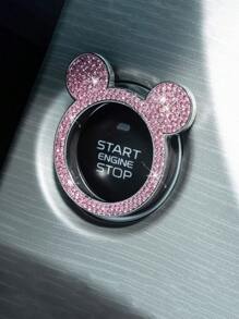 1pc Crystal Bling Car Engine Start Button Decorative Sticker