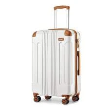 Lightweight ABS Trolley Case With Combination Lock And 4 Wheels For Business Travel Men & Women 19 Inch Carry On Cabin Suitcase 24 Inch And 28 Inch Check-In Luggage - White - View 1