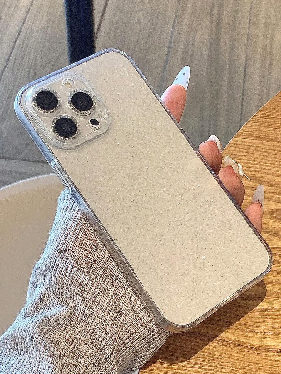 Glitter Rhinestone Apple 15 ProMax Camera Lens Film Integrated 14 ProMax Phone Camera Lens 13 Pro/17 Protective Ring Frame Cover Tempered Glass Transparent Water Rhinestone Lens Film - Multicolor - View 1