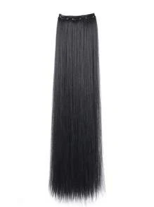 20inch 24inch 28inch Synthetic Long Straight Clip In Hair Extensions Wig Straight Black Hairpiece For Women Increase Hair Volume Heat Resistant Fiber
