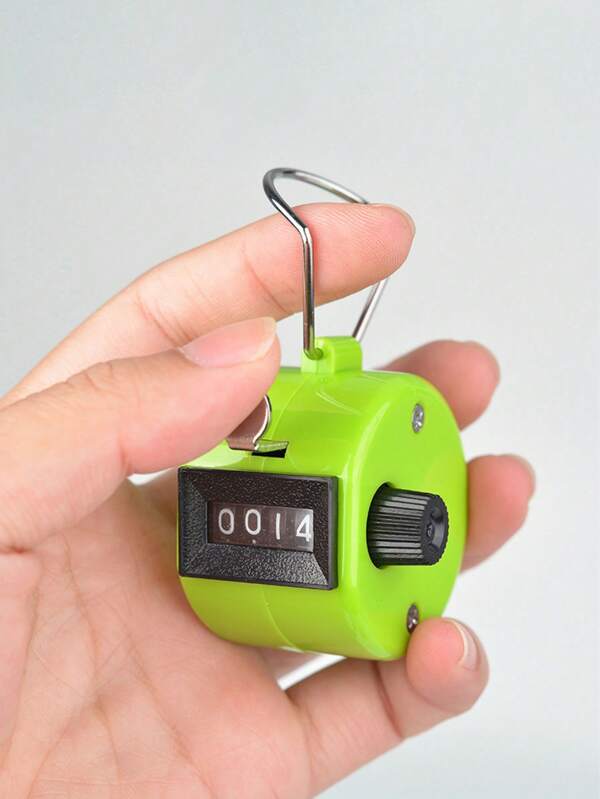 1 pieza Contador de plástico de 4 dígitos de color, contador de metal, contador manual, contador de clic de mano