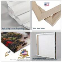 Snow Mountain Lake Canvas - Framed Blue Forest Art For Home Decor, Ideal For Bedroom And Living Room 16''x32''x1.5''(40x80x4cm)