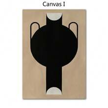 1 幅抽象线条女孩裸体柠檬花瓶几何墙壁艺术印刷帆布画北欧海报墙画适用于客厅装饰无框架 - 彩色 - 查看 9