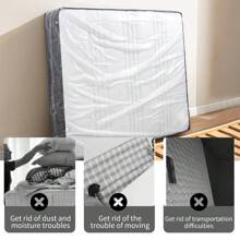 180 X 240 X 35cm Mattress Dust Cover Bag, Double Layer 8 Microns Plastic Film Bag, Extra Large Moving Dust-Proof And Moisture-Proof Bag, Furniture Dust Cover Sofa Bed Protector For Home