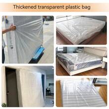 180 X 240 X 35cm Mattress Dust Cover Bag, Double Layer 8 Microns Plastic Film Bag, Extra Large Moving Dust-Proof And Moisture-Proof Bag, Furniture Dust Cover Sofa Bed Protector For Home