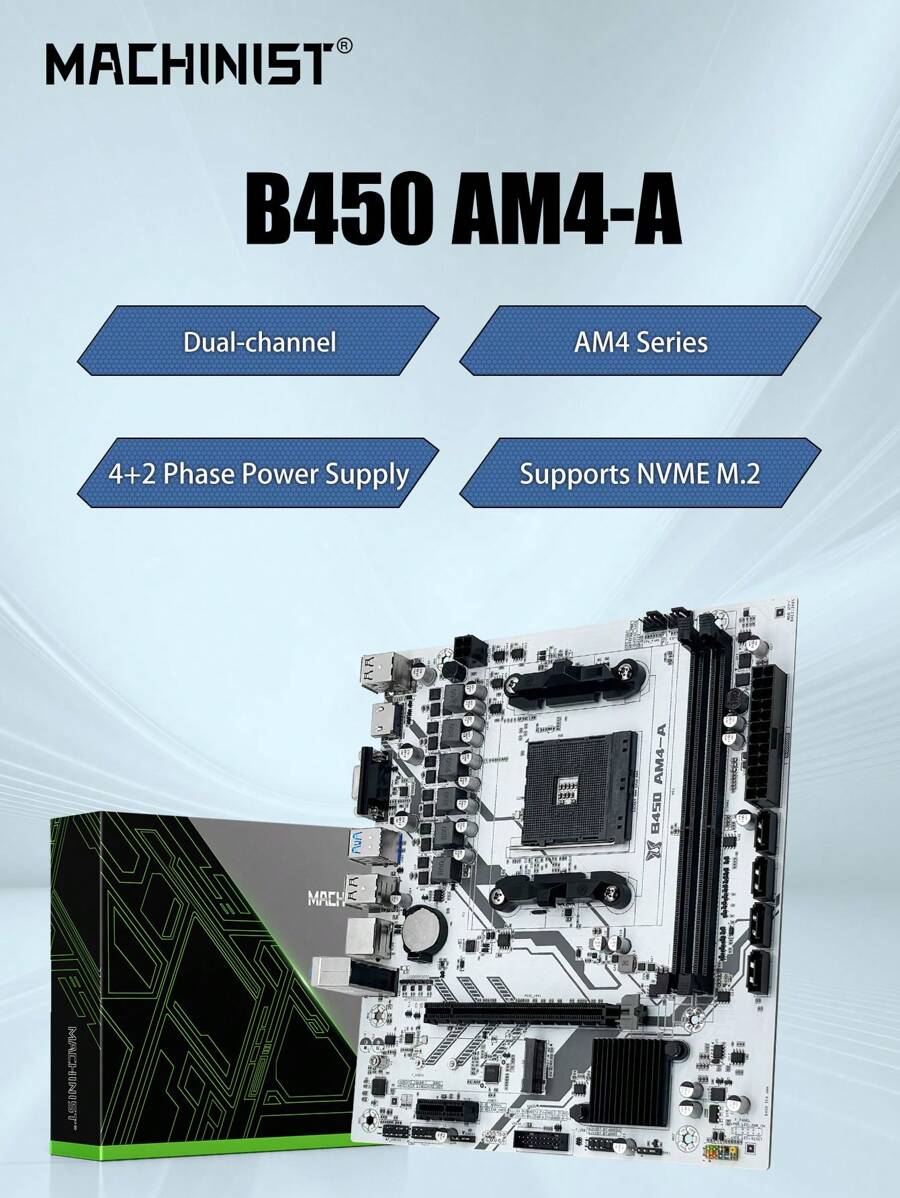 MACHINIST MACHINIST B450 Motherboard AMD Processor Dual-Channel DDR4 ...