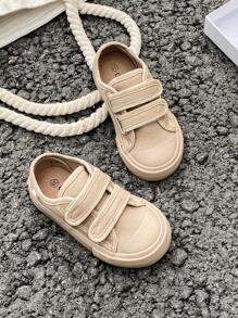 White Canvas Shoes Baby/Toddler Mid-Top Sneakers Children's Canvas Shoes, Spring/Autumn Korean Version Simple Style For Boys Girls, Fashion Low-Top Lace-Up Athletic Shoes Classic Low-Top Canvas Shoes Casual Skateboard Children's Shoes