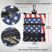 Golf Pouch Bag For Valuables Tee Color With 4 Golf Pencil Pack, Zippered Pocket Gear Clip Hook To Bag - Flag - View 4