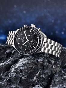 PAGANI DESIGN 2025 新款男士手表，男士顶级豪华石英表，带自动日期、测速仪、计时码表、蓝宝石水晶，PD1701 - 黑色 - 查看 3