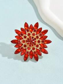 Luxury Floral Wide Band Ring, Everyday & Party Jewelry Gift - Flowers - View 3