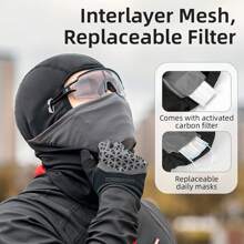 ROCKBROS ROCKBRS Jazda motocyklem Maska pełnotwarzowa Nakrycia głowy Wełna Wiatroszczelna Sporty na świeżym powietrzu Maska zimowa Maska narciarska Czapka zimowa Ciepła kominiarka Męska i damska maska na głowę Ochraniacze na kask motocyklowy Kapelusz narciarski Maska motocyklowa Halloween Ochraniacze na kask Kapelusz śnieżny