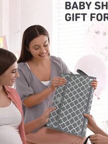 1pc Portable Diaper Changing Pad For Baby, Suitable For Diaper Bag Or Changing Table Mat. Multifunctional Wet Wipes Bag Mommy Bag Accessory, Essential Item For Newborn Baby - Grey - View 7