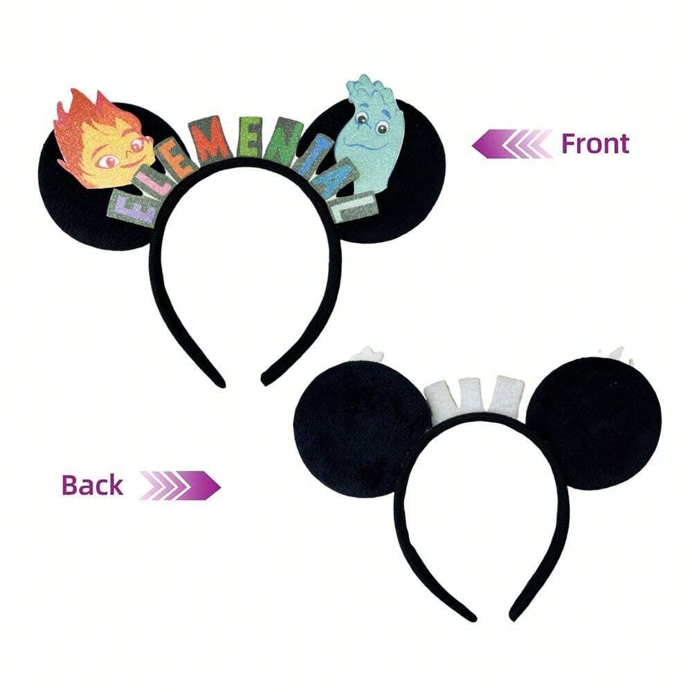 Inside Out 2 Theme Headbands Girls Water Fire Elemental Hairband Girls