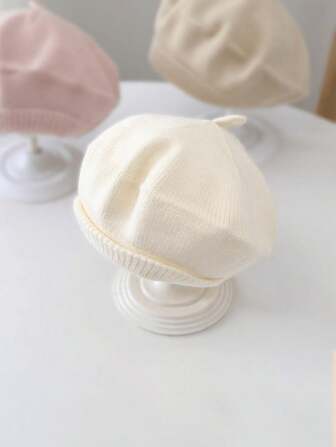 1pc Baby Knitted Beanie Hat, Infant Warm Cap For 6 Months - 2 Years Old, Spring Autumn Winter