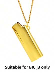 1 件防水华丽不锈钢彩色 J3 打火机盖打火机盒 J3 仅吊坠项链适合男女情侣，日常休闲和假日夜店街头风格佩戴，节日生日礼物送给男朋友兄弟朋友最好的朋友，嘻哈西海岸黑帮说唱名人风格珠宝