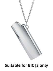 1 件防水华丽不锈钢彩色 J3 打火机盖打火机盒 J3 仅吊坠项链适合男女情侣，日常休闲和假日夜店街头风格佩戴，节日生日礼物送给男朋友兄弟朋友最好的朋友，嘻哈西海岸黑帮说唱名人风格珠宝