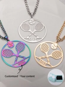 Customized Personalized Euroamerican Style English Name Necklace With Tennis Element, Father's Day Gift, Valentine's Day Gift, Birthday, Anniversary, Friend, Graduation, Christmas Luxury Family Gift