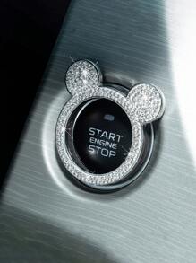 1pc Crystal Bling Car Engine Start Button Decorative Sticker