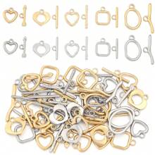 1set Stainless Steel Wave-Shaped OT Clasp Set, Minimalist OT Connector Clasp For Bracelets/Necklaces DIY Jewelry Making