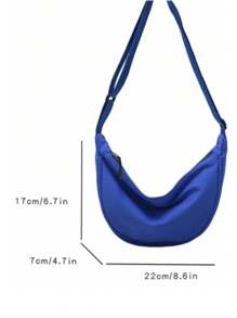 Bolso de hombro con forma de media luna, bolso casual, gran variedad de colores a elejir. - Blanco - Ver 7