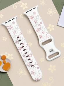 Floral Carved Apple Watch Bands, 41mm 40mm 44mm 45mm 42mm 38mm 49mm 42mm(S10) 46mm Women's Cute Flower, Soft Silicone Sports Band Compatible With Apple Watch Series 10 SE 9 8 7 6 5 4 3 2 1 Ultra