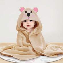 1 pieza Bata de baño con capucha y bordado de dibujos animados para bebé, regalo de Halloween, apta para el baño, el hogar y uso al aire libre: se puede usar como manta, manta y bata de baño