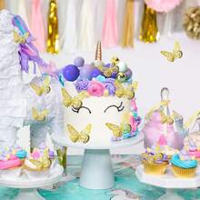 12pcs 3D Butterfly Stickers For Graduation Caps, Wall Decorations, Birthday Party, Cake Decorations, Arts And Crafts Projects - Multicolor - View 2