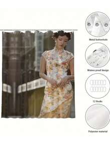 1pc Customizable Flannel Shower Curtain, Thick & Soft, Suitable For Living Room, Sofa, Bedroom, Car Interior, Personalized Images, Great Gift For Friends And Family, All Seasons Home Bathroom Decor Fall Decor Bathroom Accessories Back To School - Multicolor - View 5