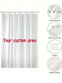 1pc Customizable Flannel Shower Curtain, Thick & Soft, Suitable For Living Room, Sofa, Bedroom, Car Interior, Personalized Images, Great Gift For Friends And Family, All Seasons Home Bathroom Decor Fall Decor Bathroom Accessories Back To School - Multicolor - View 3