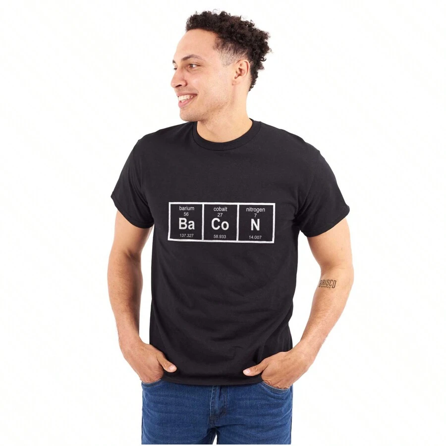 BRISCO BRANDS Ba Co N Bacon Food Science Nerd Geeky Graphic T Shirt - Black - View 1