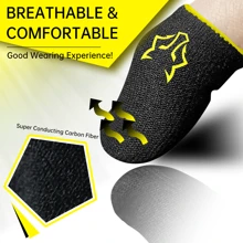 4 Pares de Mangas de Dedo de Fibra de Carbono com Mangas de Dedo do Polegar em Formato de Raposa, Capas de Dedo Sem Costura à Prova de Tela de Toque, Antitranspirante e Respirável, para Cozinha, Banheiro, Casa, Fornecedores Domésticos