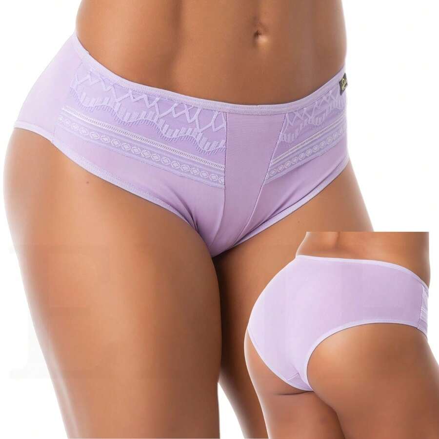 PROMOTION Kit 10 Comfort Panties Lace Side Waist High Lining Cotton Agnes - Nhiều màu - Xem 1