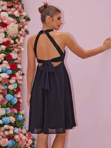 Joyfunear 孕妇立领无袖闪亮亮片优雅奢华鸡尾酒会礼服