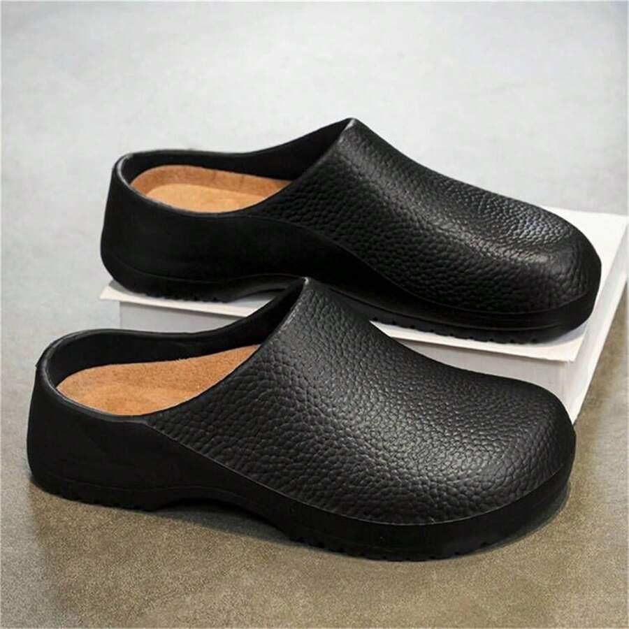2024 Summer New Slip-On Non-Slip Durable Closed Toe Chef Shoes For Men, Black - Black - View 1