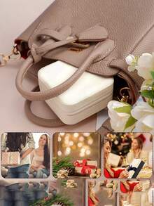 Caja de joyas pequeña, estuche portátil de viaje para anillos, colgantes, aretes, collares, organizador y soporte de pulseras, cajas de regalo para niñas y mujeres - Multicolor - Ver 4