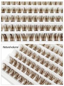 Asiteo DIY Brown Lashes 120pcs Soft Fluffy And Wispy False Eyelashes Natural Long Faux Mink Lashes Reusable Makeup Extension - D - View 6