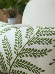 1 pièce/2 pièces Taie d'oreiller décorative à broderie de feuilles, décoration de maison pour le salon, l'intérieur de la voiture, convient pour le printemps, l'été, l'automne et l'hiver