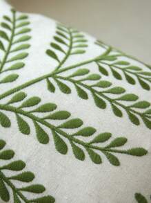 1 pièce/2 pièces Taie d'oreiller décorative à broderie de feuilles, décoration de maison pour le salon, l'intérieur de la voiture, convient pour le printemps, l'été, l'automne et l'hiver