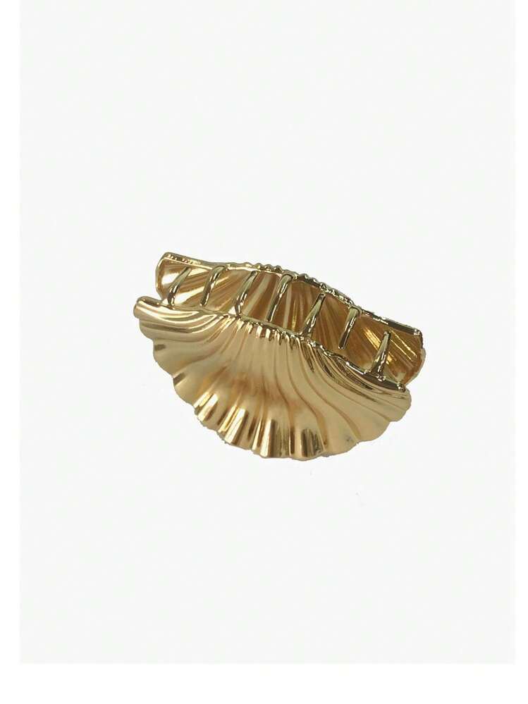 1 件亮面贝壳金属爪夹，2024 夏季海洋系列发夹，INS 海滩风格贝壳和钛钢头饰礼物，贝壳形发夹，适合半扎发型，时尚发夹发饰，适合后脑勺发夹发夹发夹发夹发夹秋冬发饰，适合女士度假装扮 - 金色 - 查看 8